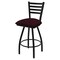 Holland Bar Stool Co 30" Swivel Bar Stool, Black Wrinkle, Canter Bordeaux Seat X410 - alternate 1